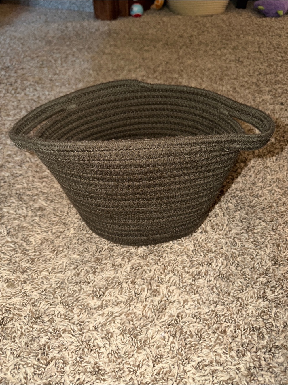 Woven Rope Storage Basket in Dark Olive Green - Home Accents